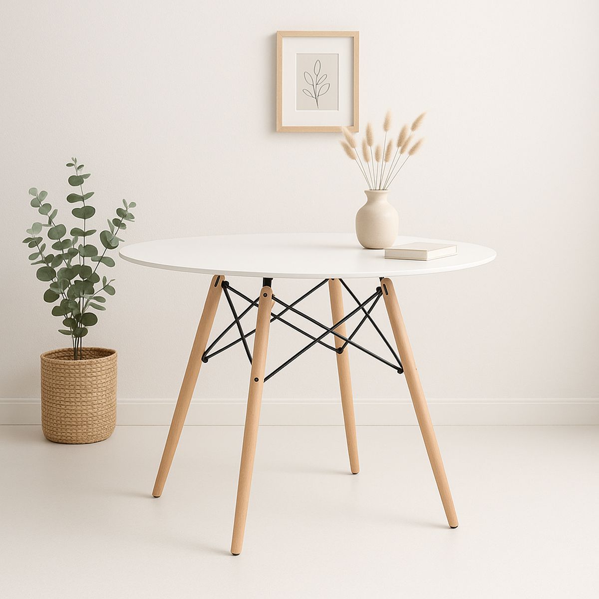 KLIK - Mesa de Comedor Eames 100cm redonda - Blanca KLIK
