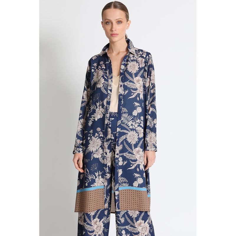 LIOLA - Tapado Estampado Azul Liola