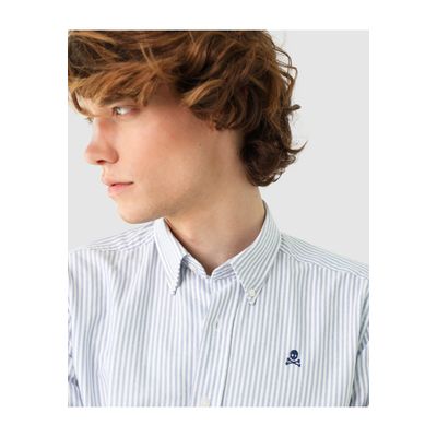 Imagen 2 del producto Camisa Oxford Calavera Contraste Skyblue Stripes