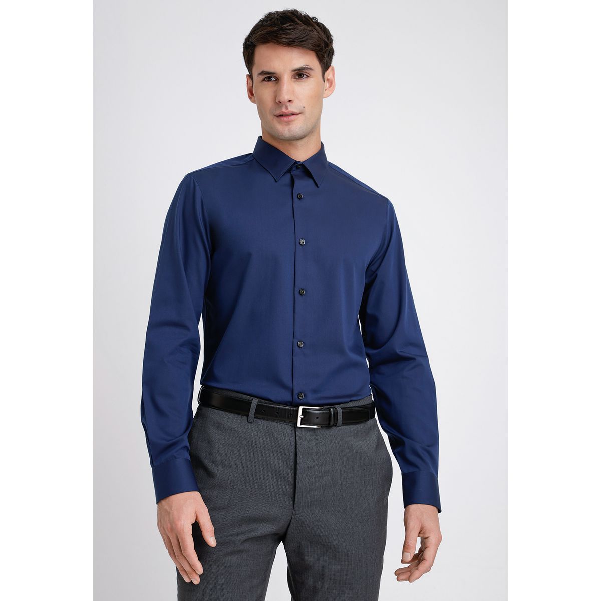 PERRY ELLIS - Camisa Formal Hombre Non Iron (No Se Plancha) Azul
