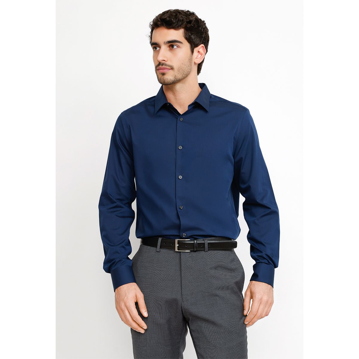 PERRY ELLIS - Camisa Formal Hombre Non Iron (No Se Plancha) Azul
