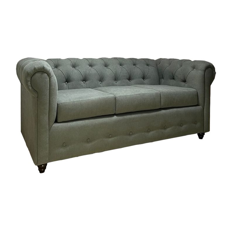 MUEBLES NATIVA - Sofa Chesterfield 200x90x75  Gris