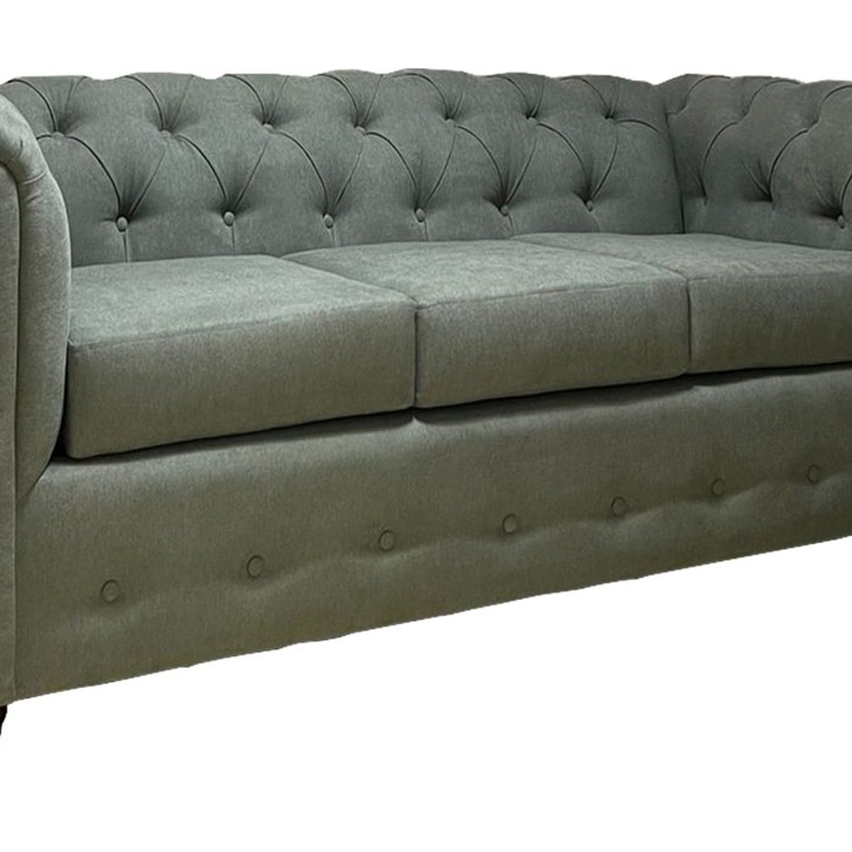 MUEBLES NATIVA - Sofa Chester 200 Gris + M. centro Industrial
