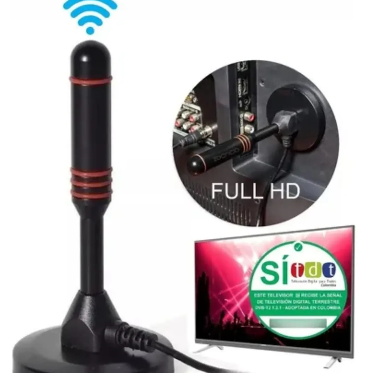 GENERICO - Antena Tv Digital Hd Con Iman Interior o Exterior