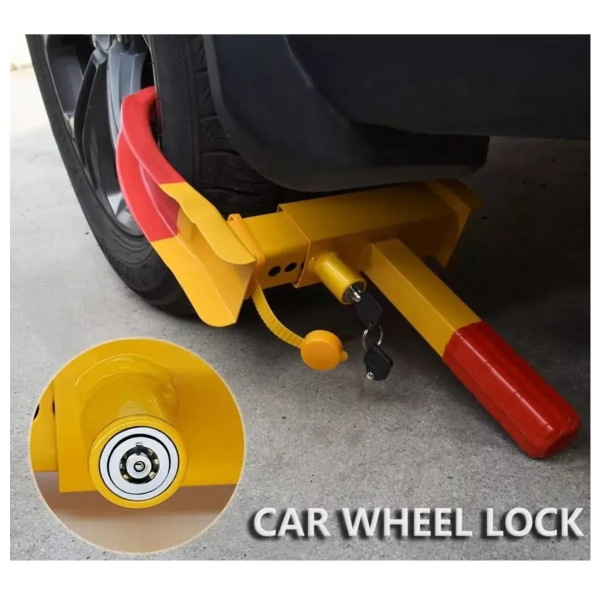 GENERICO - Traba Ruedas Neumáticos Antirrobo Auto Ajustable sostenedor