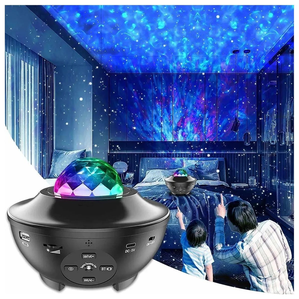 GENERICO - Proyector De Galaxia Estrellas Led Y Sonido Bluetooth