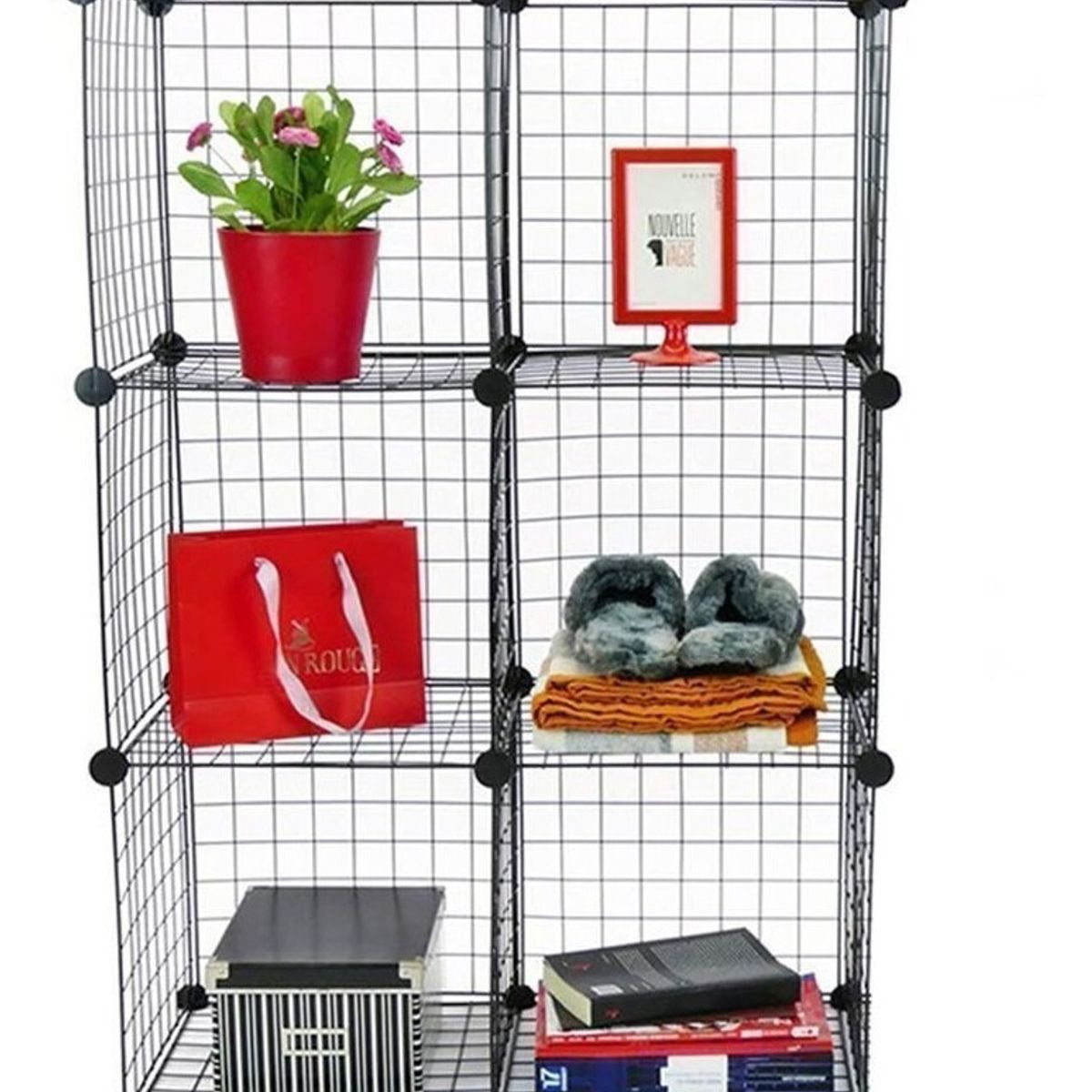 GENERICO - Estante Organizador Multifuncional Librero Metal 6 Cubos