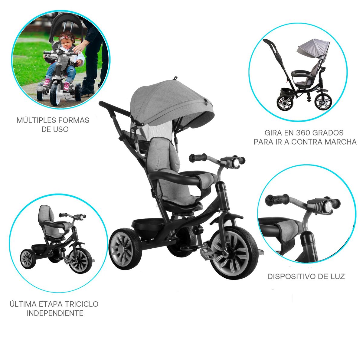 BEBESIT - Triciclo Infantil 360 1326 Morado Bebesit