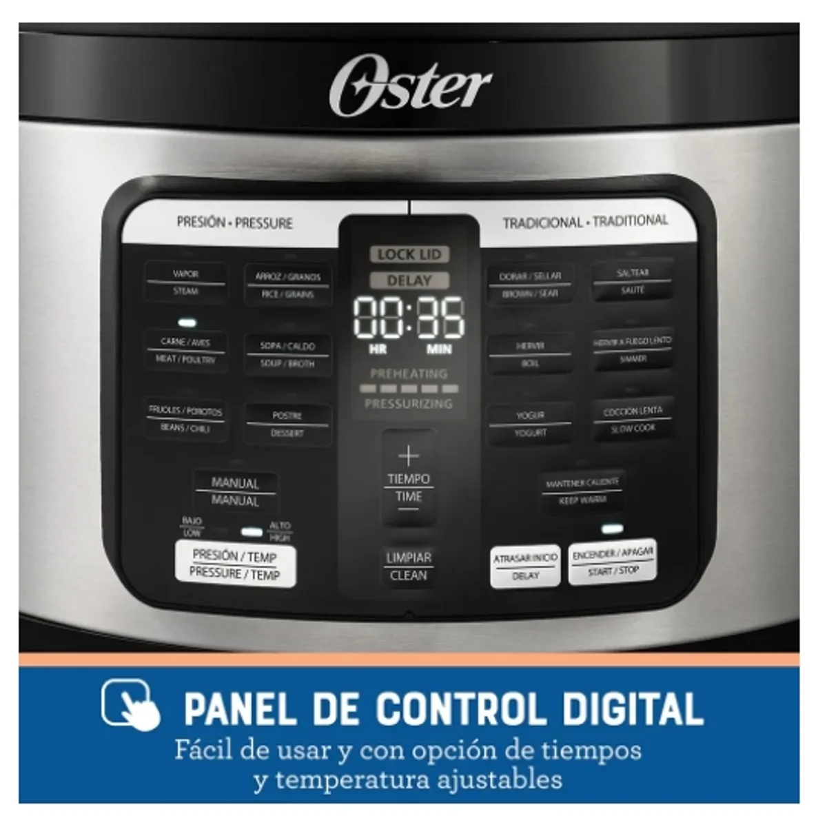 OSTER - Multi-olla rápida ovalada 5.7 lt con 15 funciones Oster® CKSTPCECOV57