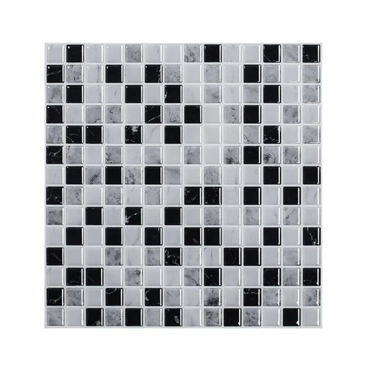 DEKOFIX - Mosaiko Autoadhesivo Cuadros Black 1,2 mm