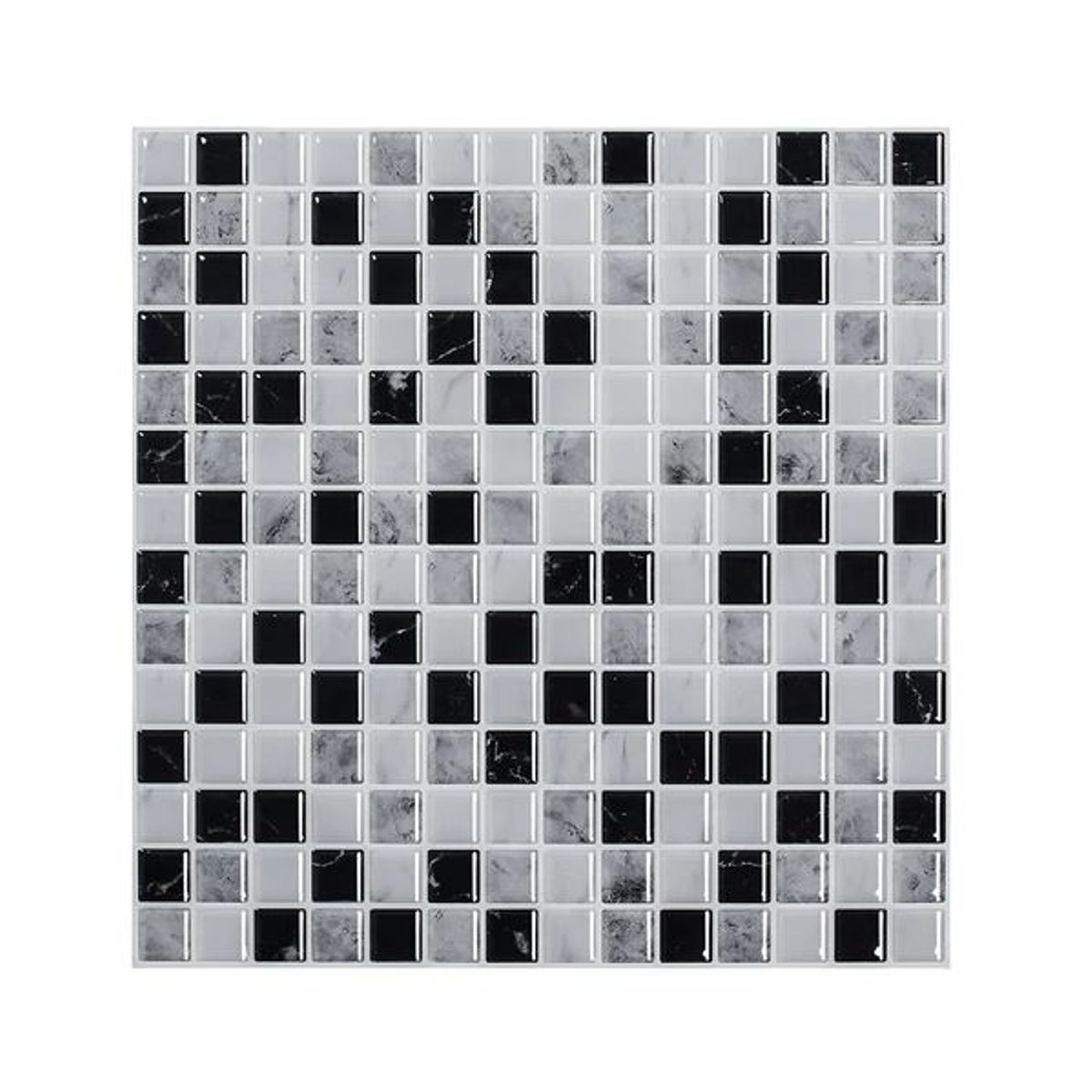 DEKOFIX - Mosaiko Autoadhesivo Cuadros Black 1,2 mm