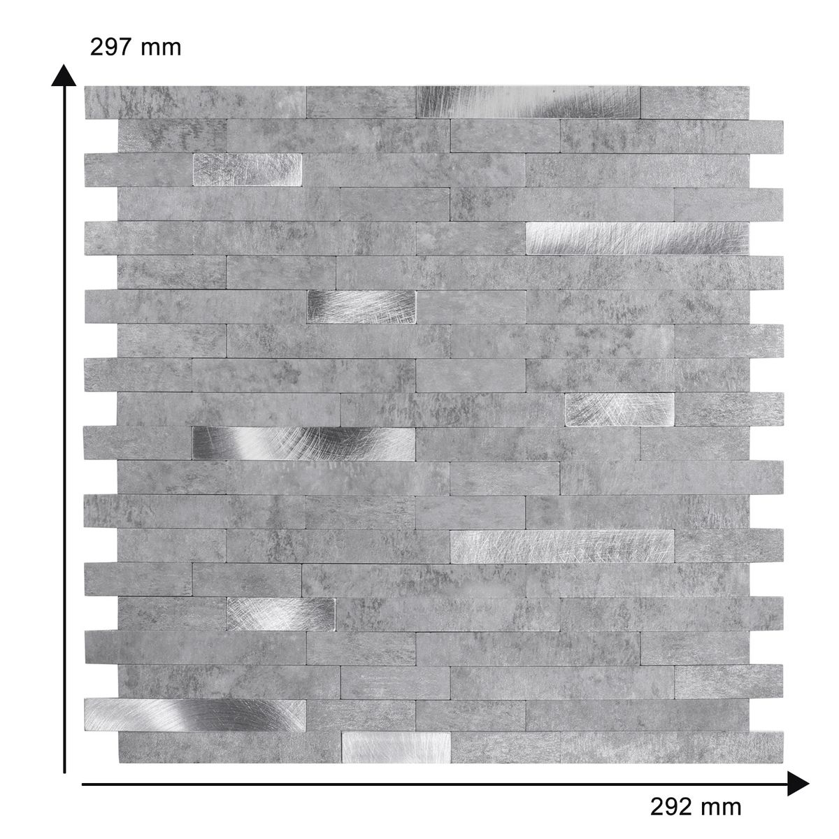 DEKOFIX - Mosaiko Autoadhesivo Piedra Gris 4,0 mm