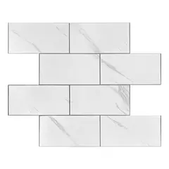 DEKOFIX - Mosaiko Autoadhesivo Brick Mármol Blanco 4,0 mm