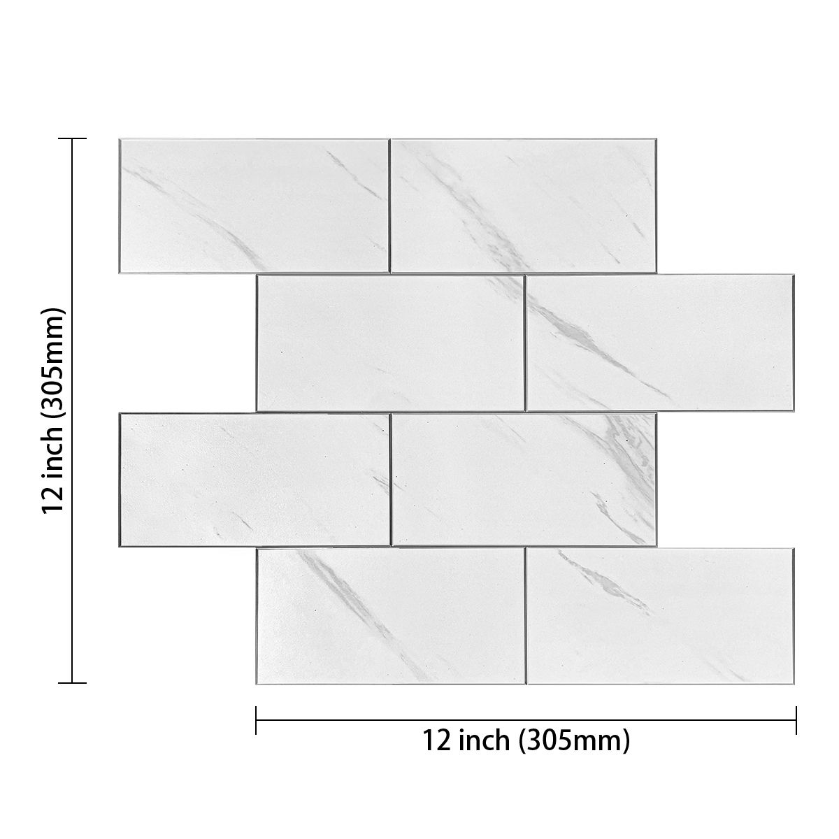 DEKOFIX - Mosaiko Autoadhesivo Brick Mármol Blanco 4,0 mm