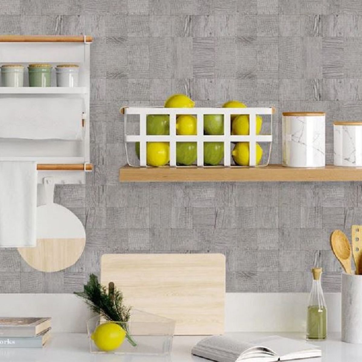 DEKOFIX - Mosaiko Autoadhesivo Madera Cuadros Rústico 4,0 mm