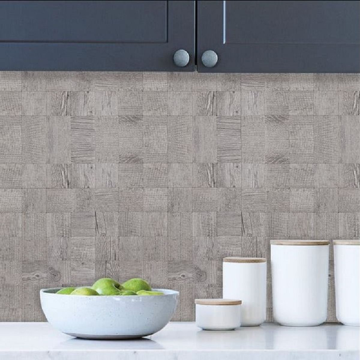 DEKOFIX - Mosaiko Autoadhesivo Madera Cuadros Rústico 4,0 mm