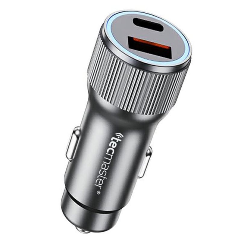 TECMASTER - Cargador celular Automóvil USB C y USB Máx 40W carga rapida
