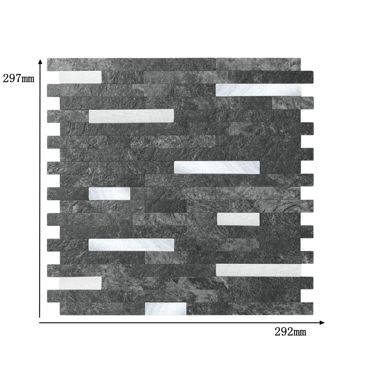DEKOFIX - Mosaiko Autoadhesivo Piedra Negra 4,0 mm
