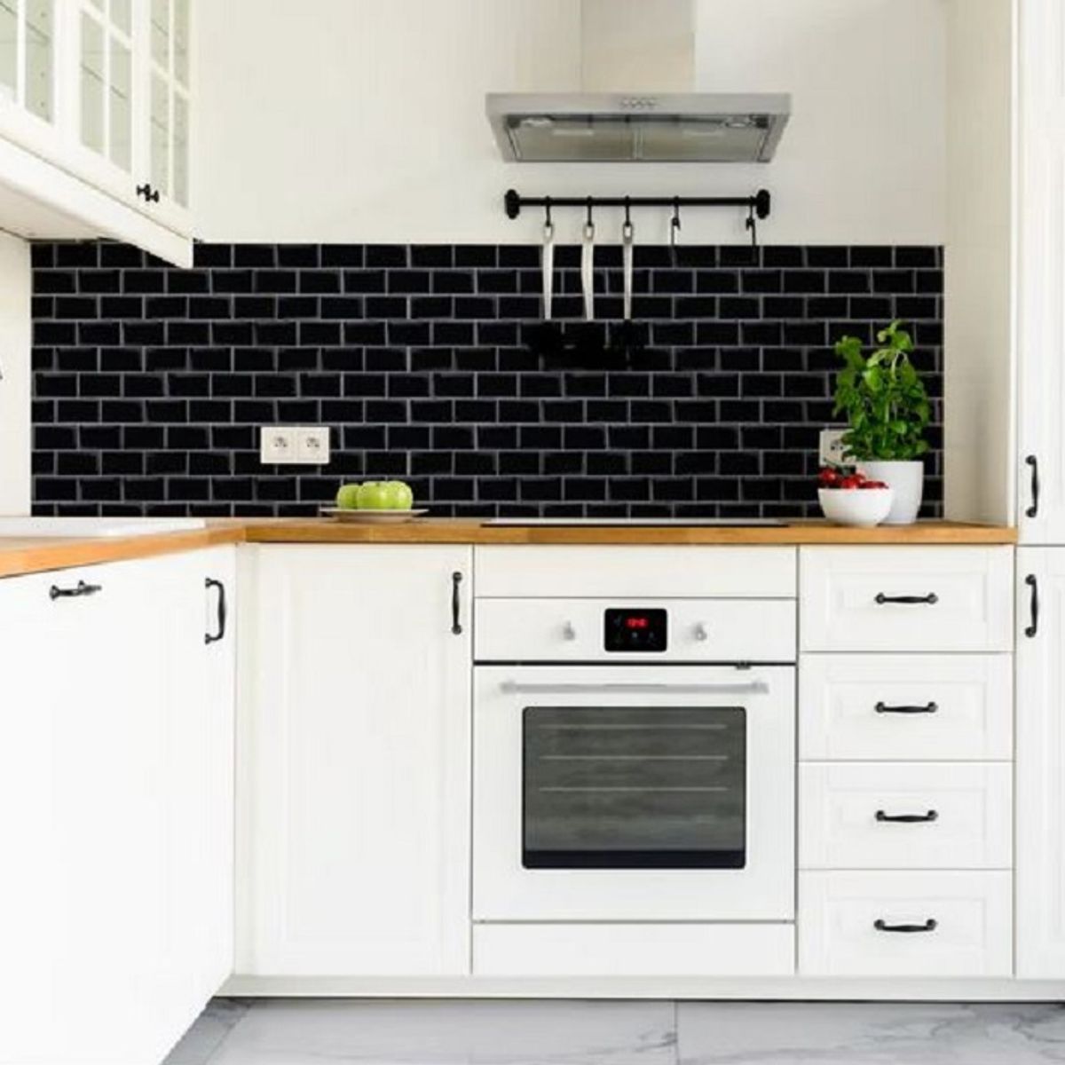 DEKOFIX - Mosaiko Autoadhesivo Brick Negro 1,2 mm