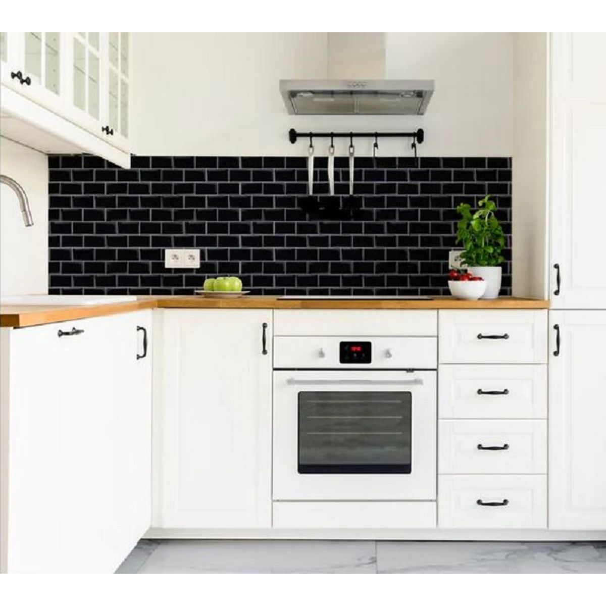 DEKOFIX - Mosaiko Autoadhesivo Brick Negro 1,2 mm