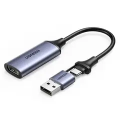 UGREEN - Tarjeta capturadora de video HDMI a USB-C + USB A