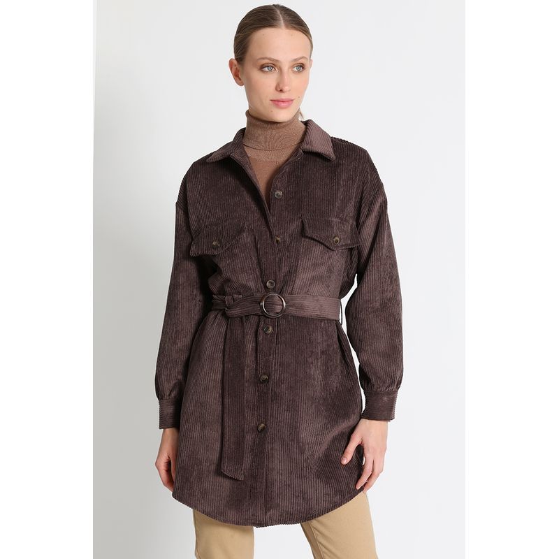 LIOLA - Chaqueta camisera Fantasía Chocolate Liola