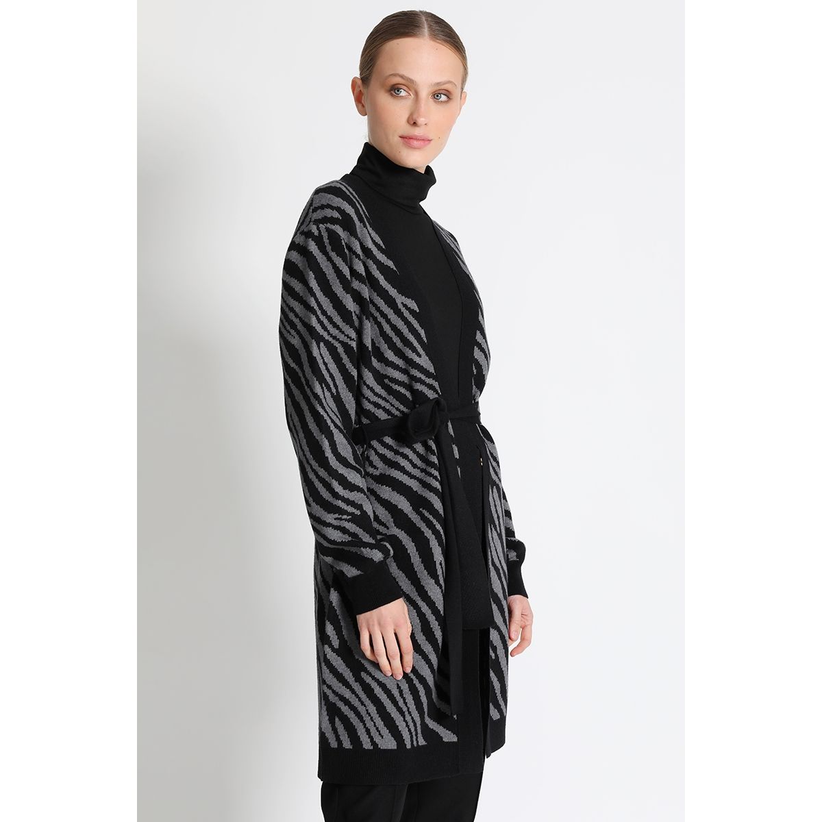 LIOLA - Jersey Tejido Con Lazo Gris Liola