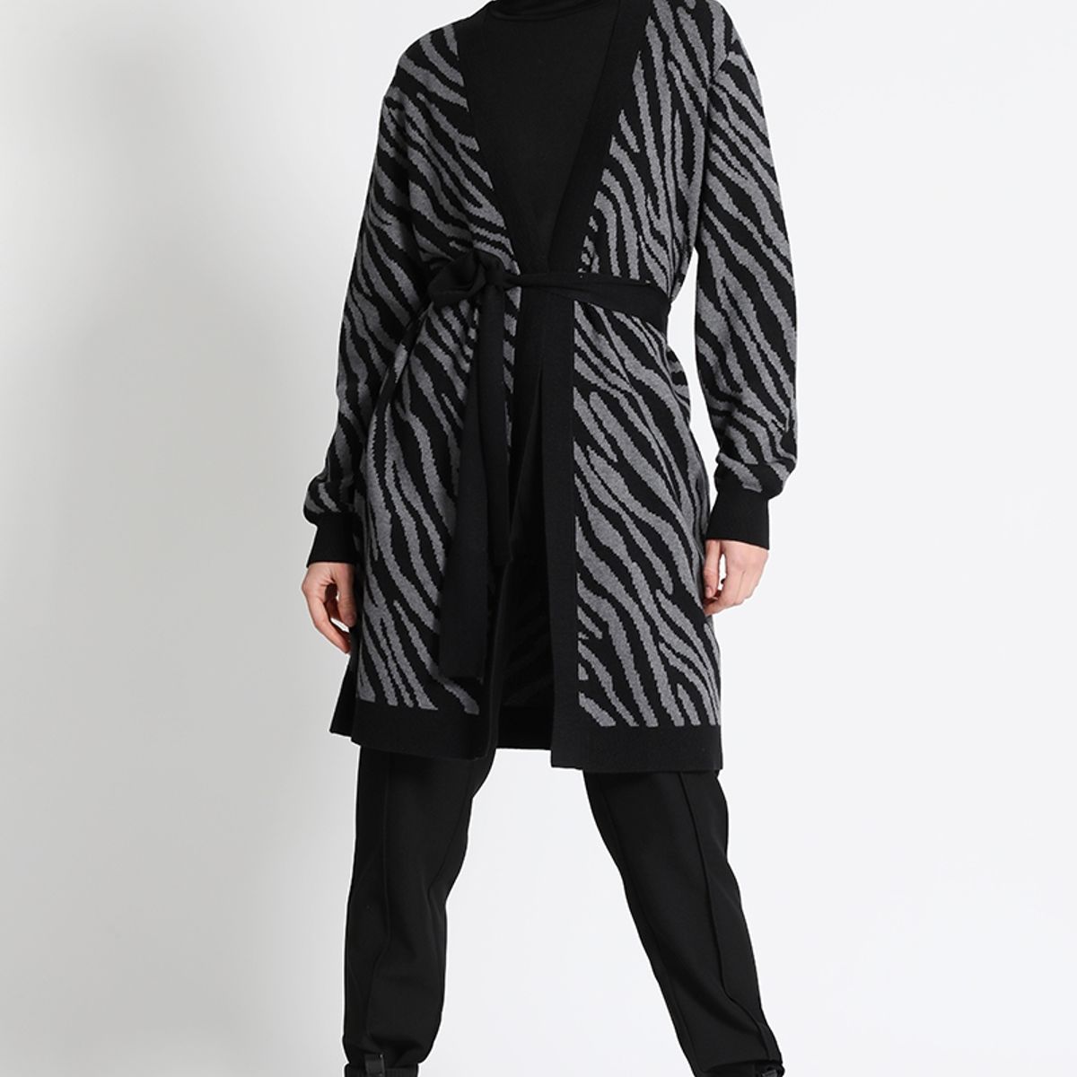 LIOLA - Jersey Tejido Con Lazo Gris Liola