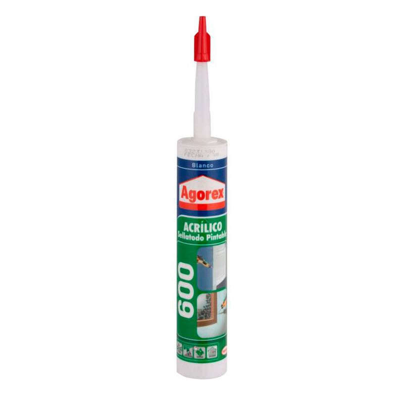 HENKEL - Sellante Profesional Acrilico Agorex 600 Blanco 300Ml