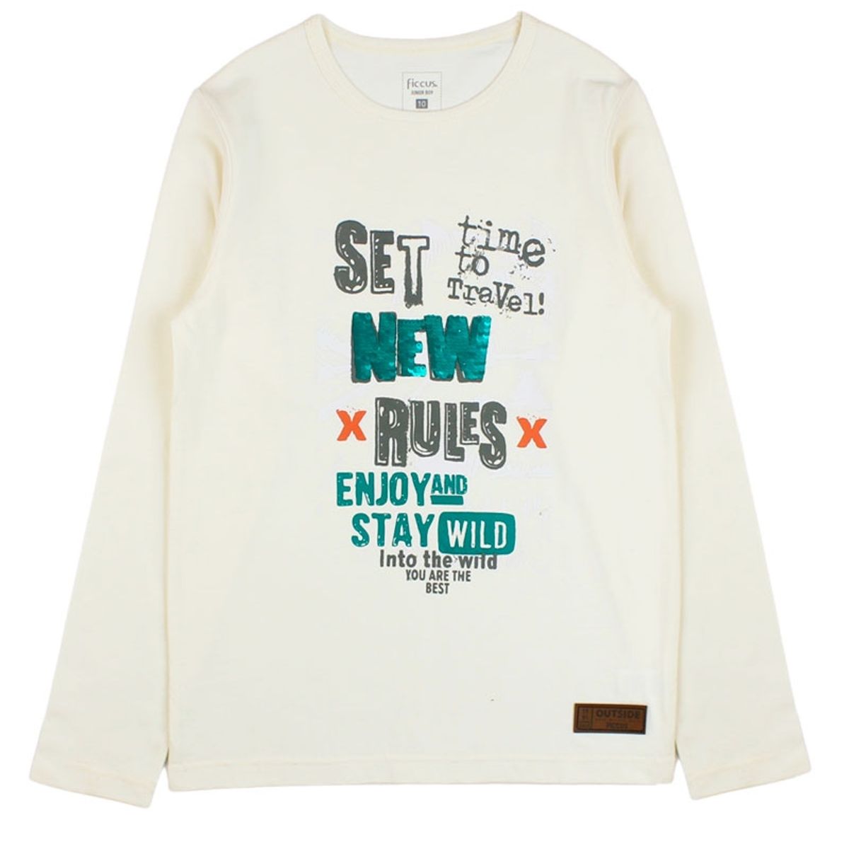 FICCUS - Polera jr niño lentejuelas outside 331