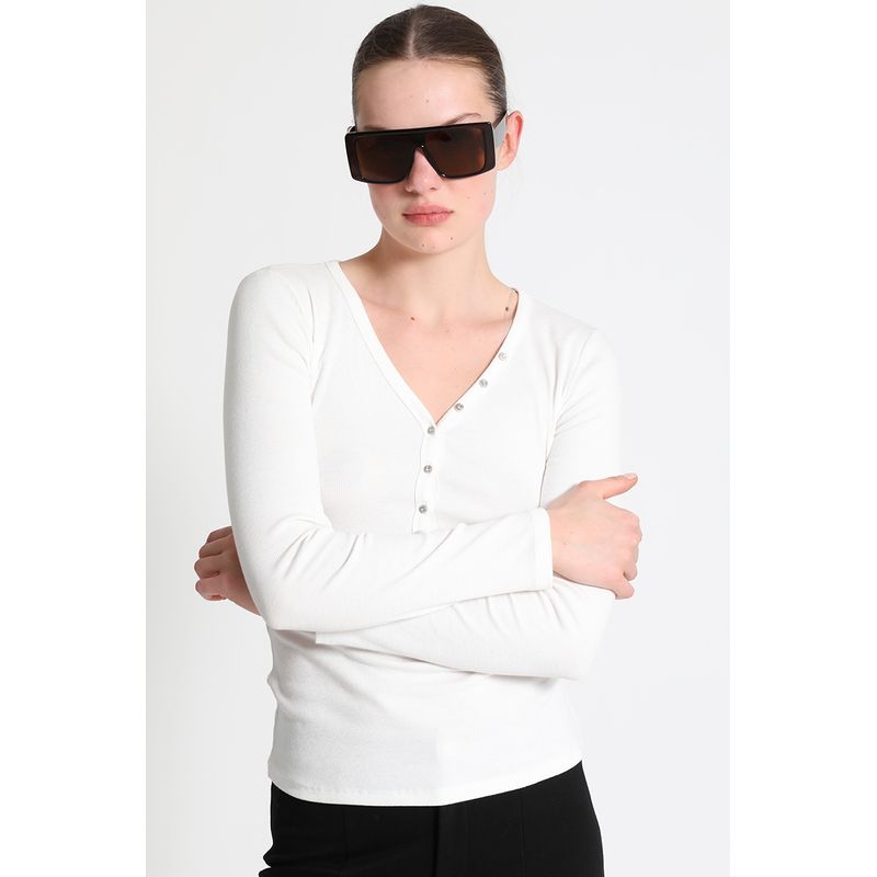 LIOLA - Polera Algodon Blanco Liola
