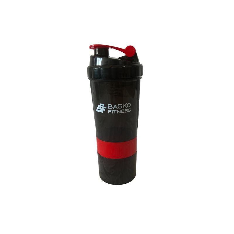 BASKO FITNESS - Shaker Mezclador Botella Deportiva Rojo