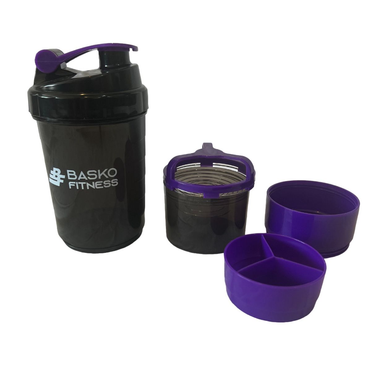 BASKO FITNESS - Shaker Mezclador Botella Deportiva Morado