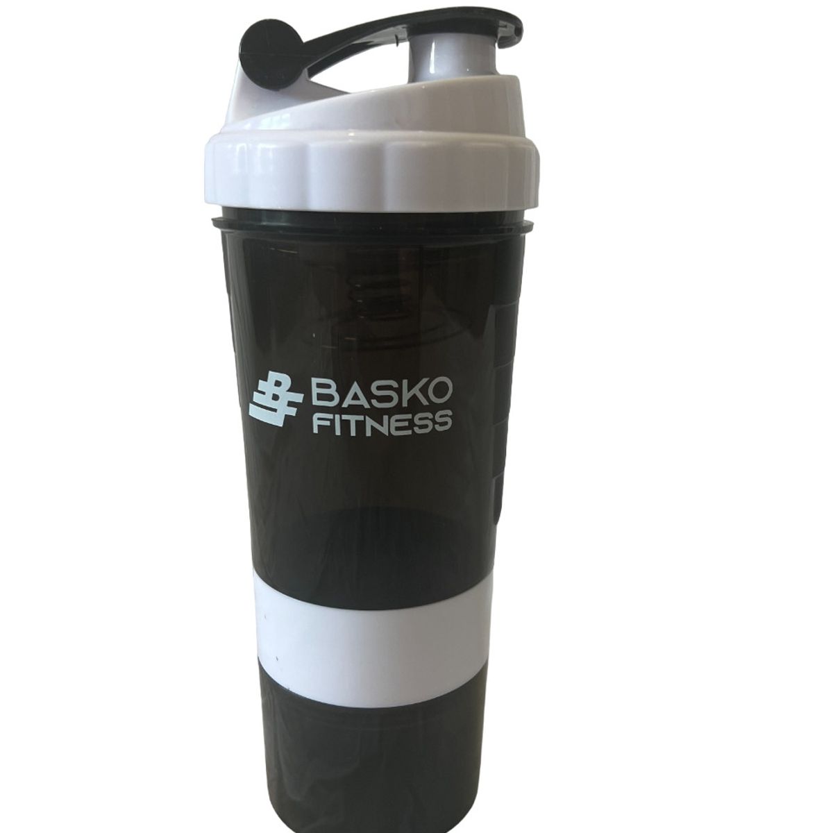 BASKO FITNESS - Shaker Mezclador Botella Deportiva Blanco