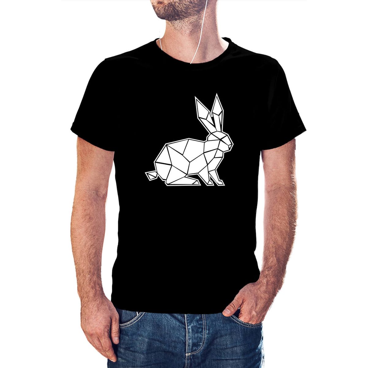 GENERICO - Polera Hombre diseño Conejo Geométrico