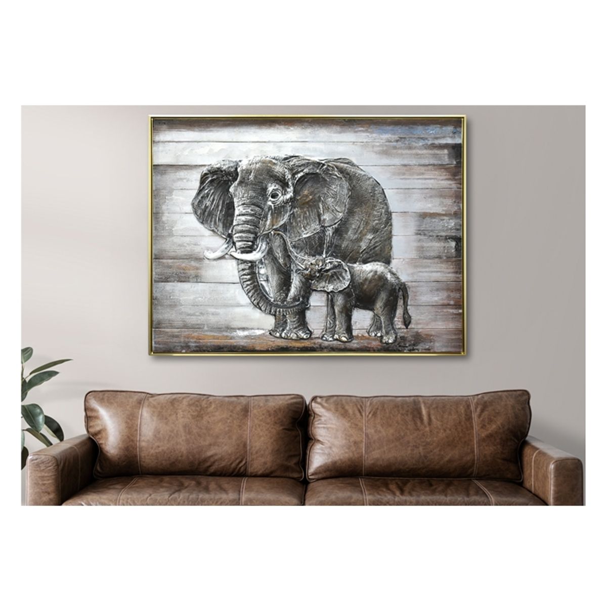 MSA MUEBLES SANTA ANA - CUADRO MAMA ELEFANTE (120 x 4 x 90 cm)