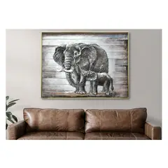 MSA MUEBLES SANTA ANA - CUADRO MAMA ELEFANTE (120 x 4 x 90 cm)