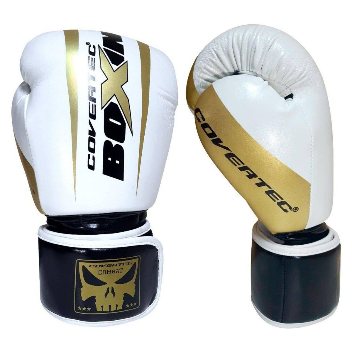 COVERTEC - Guante box combat blanco dorado 14 oz