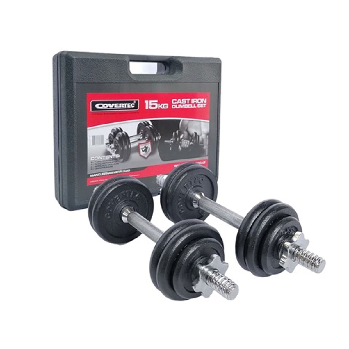 COVERTEC - Maleta mancuernas negra 15k