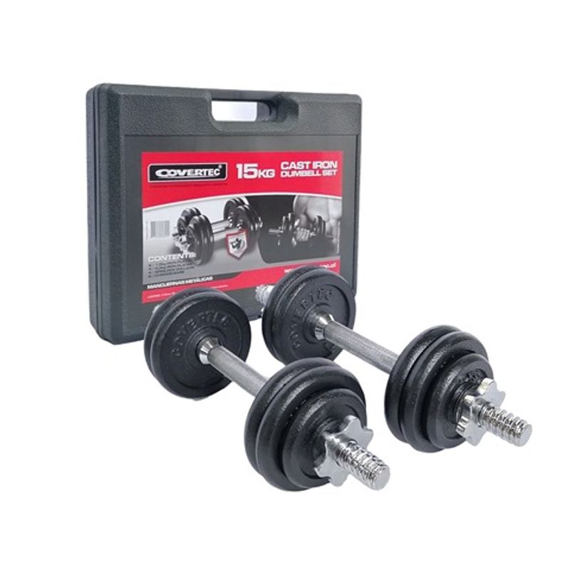 COVERTEC - Maleta mancuernas negra 15k