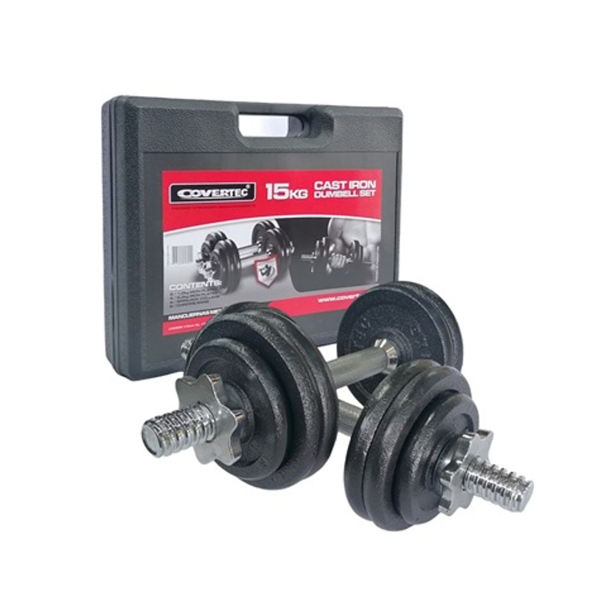 COVERTEC - Maleta mancuernas negra 15k