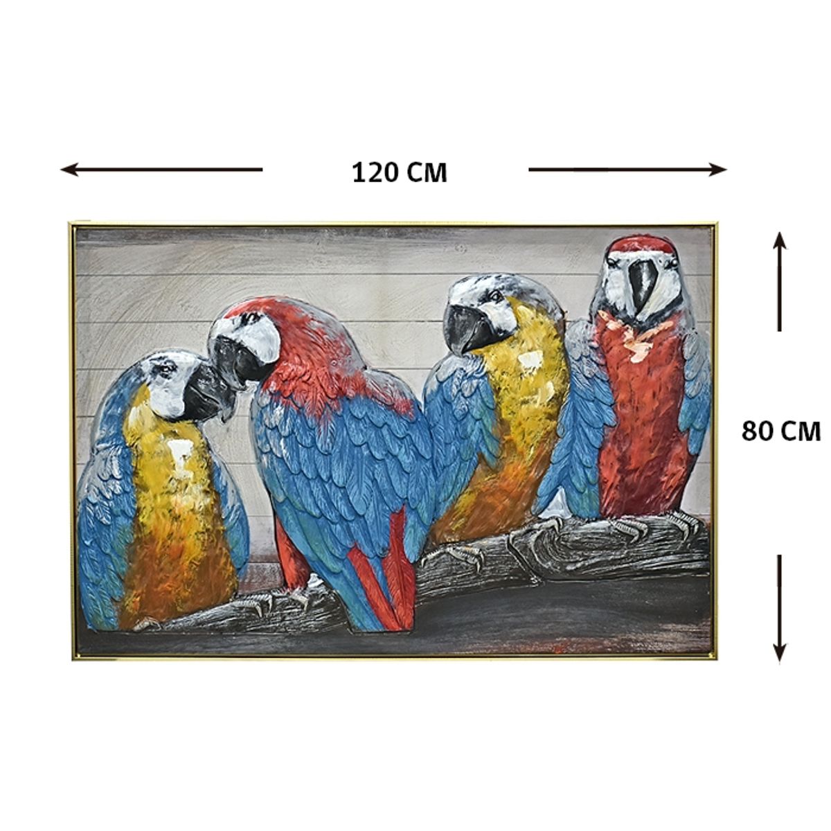 GENERICO - CUADRO MIS PAPAGALLOS ( 120 x 4 x 80 cm)