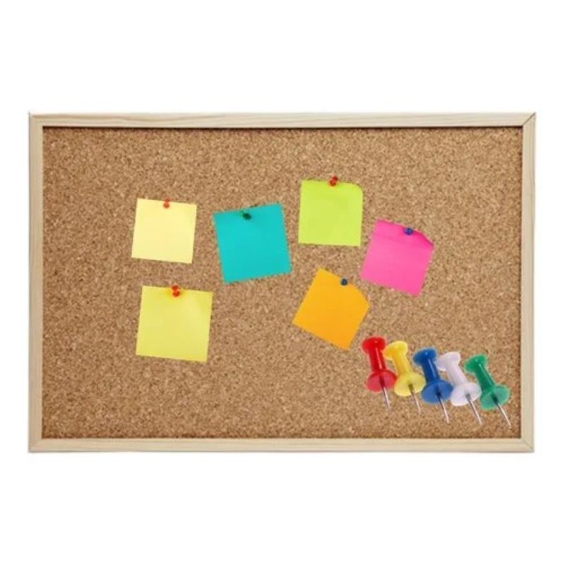 GENERICO - Pizarra De Corcho 50x70cm Borde De Madera Colgar En Pared
