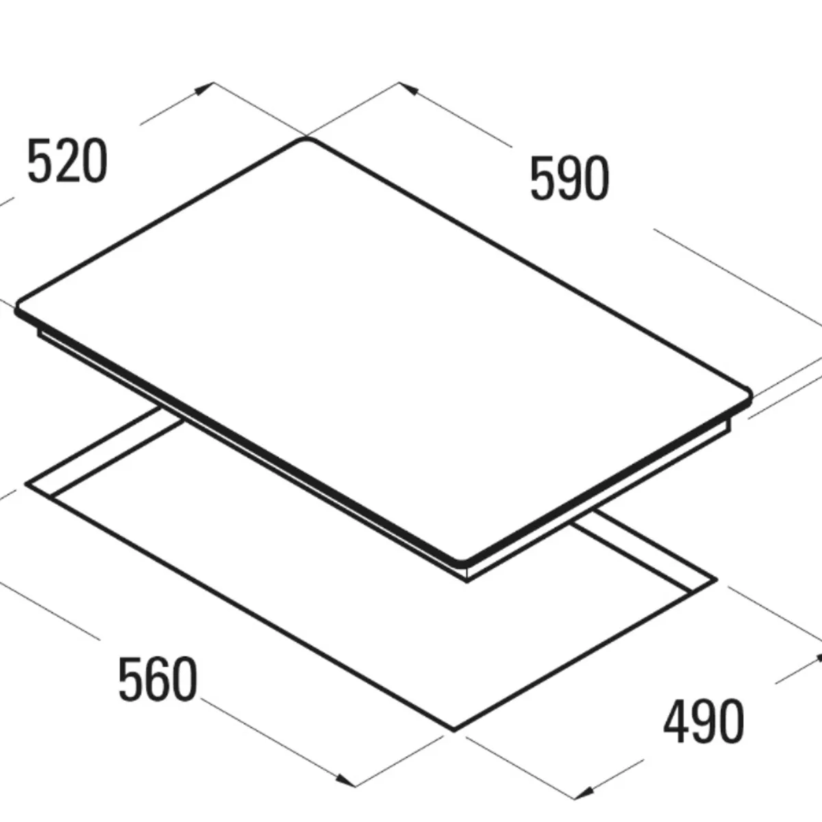 CATA - Encimera vitroceramica  4 Areas de coccion TN 604B