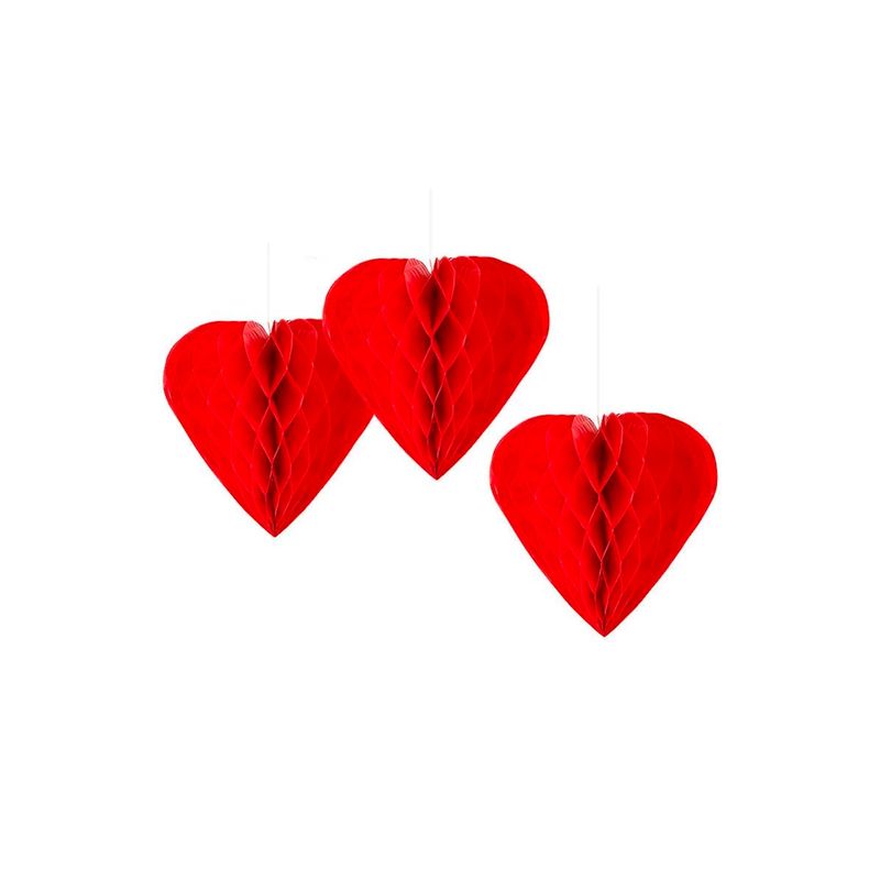 BIG PARTY - Set 3 Adornos Corazon Rojo San Valentin Big Party