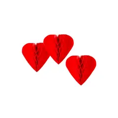 BIG PARTY - Set 3 Adornos Corazon Rojo San Valentin