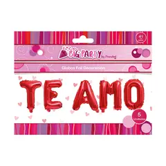 BIG PARTY - Globo Frase Te Amo 41 cm 5 Letras San Valentin