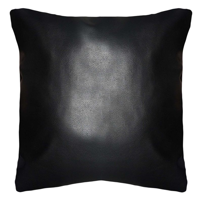 ELIZABETH PEPER - FUNDA COJÍN DECORATIVO ECOCUERO NEGRO 45X45.