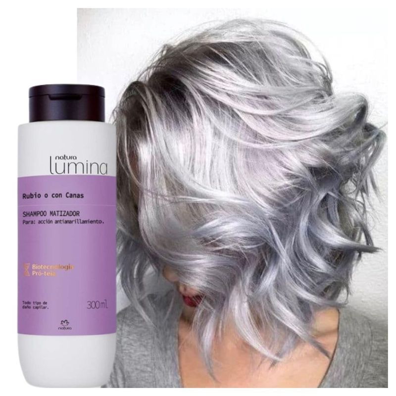 NATURA - Shampoo Matizador Cabello Rubio o con Canas