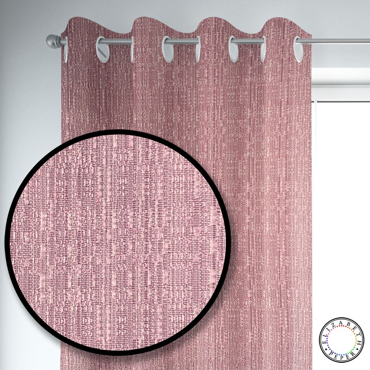 ELIZABETH PEPER - SET DE CORTINAS HOGAR 2 PAÑOS DE 140 X 220 CM ROSA